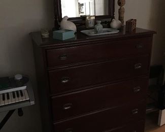 Chest of drawers, mirror