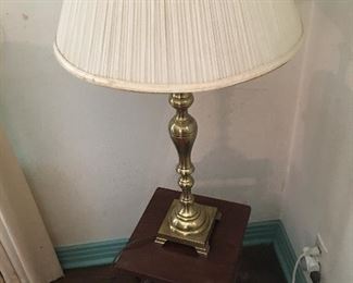 Small table, lamp