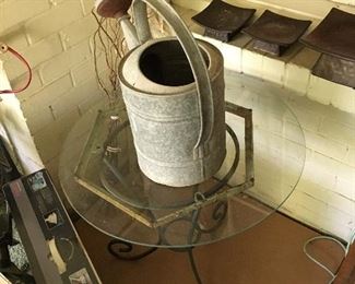 Round table, watering can