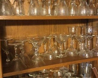 Vintage glassware, crystal and stemware