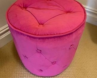 pink stuffed ottoman