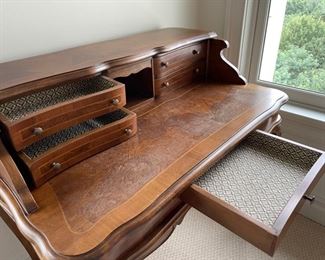 vintage desk 37 length x 23 deep and height is 35 inches