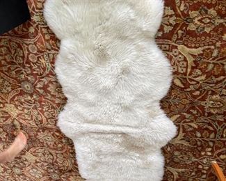 White fur rug