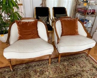 Recently reupholstered with Dedar Fabrics, "Ivory Bouncle" fabric 