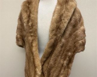 Vintage Brown Mink Shawl Shoulder Wrap