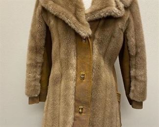 Vintage Diamonte Faux Fur and Leather Womans Jacket