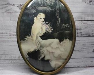 Vintage Tin Framed Louis Icart Art Print