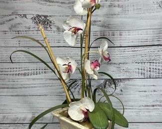 Artificial Faux Fake Orchard Flower Plant with Stones Inside