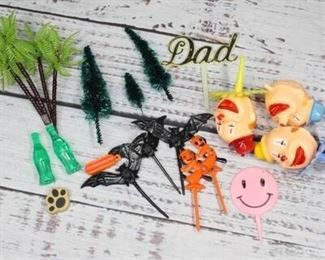 Lot of Retro Cake Cupcake Decoration Toppers