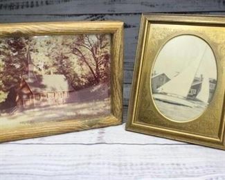 Vintage Pair of Picture Frames with Photos