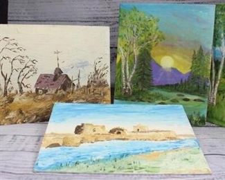 Set of 5 Acrylic Paintings Unframed