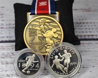 U.S. Olympics Collectible Memorabilia Medallion Medal Mickey Mouse