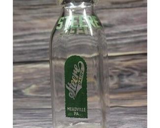 Vintage Steere Dairy Glass Milk Bottle