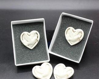 Vintage Set of 4 Lenox Ivory Fine China Peaceful Heart Pins