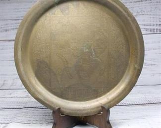 Vintage Etched Map of Africa Brass Metal Plate