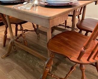 Maple table and Windsor style chairs