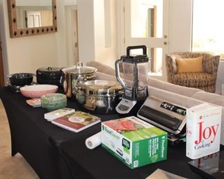 Kitchen appliances - Martha Stewart stock pot, food saver, cookbooks