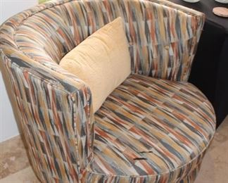 Accent midcentury inspired swivel chair
