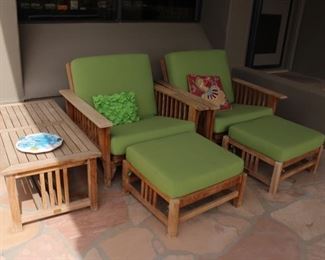 Teakman - Teak Patio loungers and coffee table