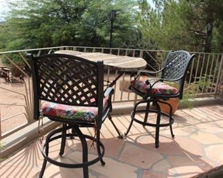 Patio swivel bar chairs