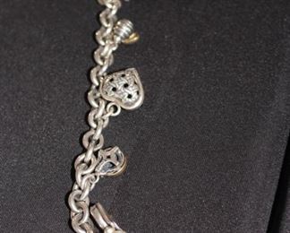 Sterling bracelet with heart charms