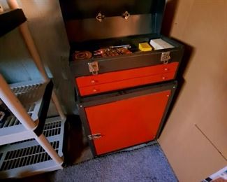 Tool Chest on Wheels with hand tools; Rubbermaid Shelving Storage Unit