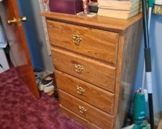 Oak Colored 4 Drawer Chest