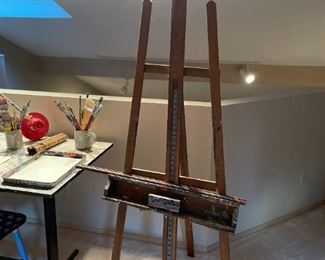 large wooden standing easel