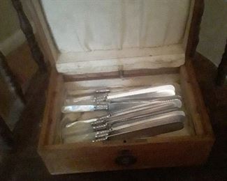 Mother of Pearl Handle knives in Box