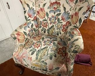 Wing chair, very vintage floral