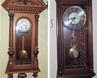 Pendulum wall clocks.  Charles Henrgund and Linden