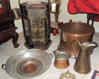 Noodle Cart, Coppper cookware and pots, brass pitchers and cookware