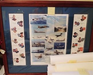 Gathering of Eagles Aviation Lithographs.  Signed by Artist and Aviators. Some framed - some unframed - some duplicates. Most years available