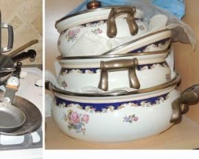 Kitchen pots and pans