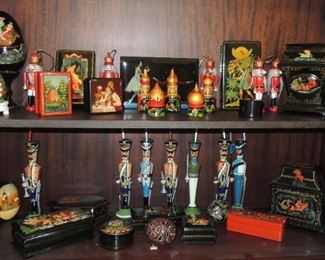 Russian Lacquer items - hand painted and hand signed