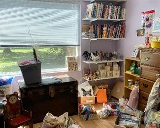 Trunk, Books, Collectibles, Sewing/Craft Items etc