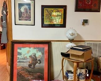 Prints
Lamp
Antique Table