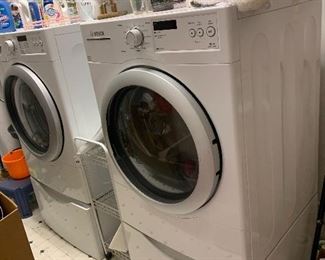 Bosch Washing Machine and Dryer Set
Both on Large Drawer Pedestals
