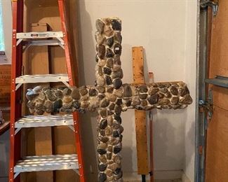 Hand crafted heavy stone cross
