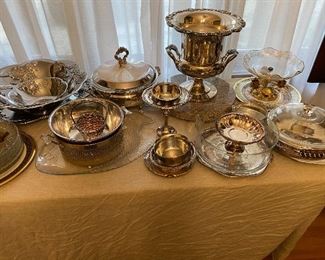 Silver and silver plate serving pieces