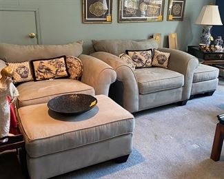 Light blue chairs & ottomans (color much richer in person!)