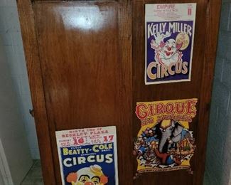 $50, Oak Antique Wardrobe, Circus Posters