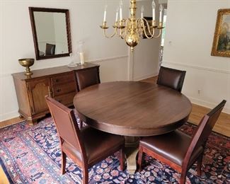 $120 (4) Dining room chairs.  $100, Dining table w/3 leaves(not pictured) 54".  $100, Scott Shuptrine  Maple Buffett 60" x 19" x 30.75".  , $50Mirror  27.5" x 33.5" 