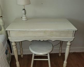 $70, Vintage white secretary desk, 31 in x 17 in X 31 in