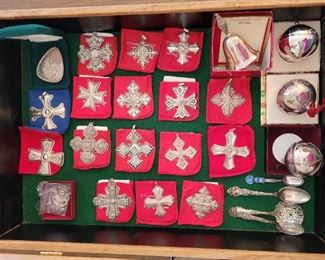 $30 ea, Wallace Sterling Silver Bells.  SOLD- Reed & Barton Sterling Silver Christmas Crosses