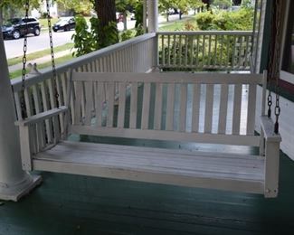 White porch swing