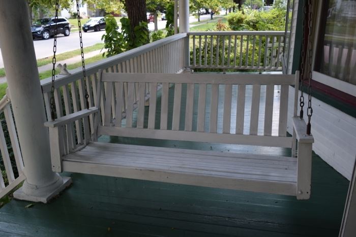 White porch swing