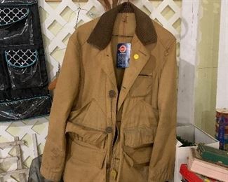 Original tagged hunting jacket, pockets for shells, excellent condition 