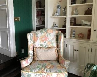 Dunhill Wing Back Chair w/ Lion's Paw Legs w/ Down Seat.