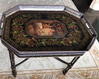 Polychrome Decorated Tole Tray